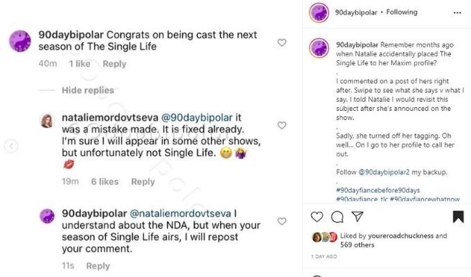 IG post o Natalie i The Single Life