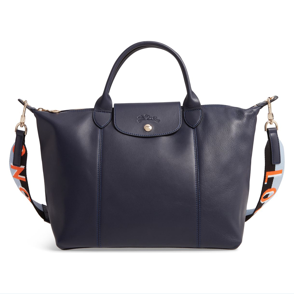 Longchamp Le Pliage Cuir lamsleer draagtas