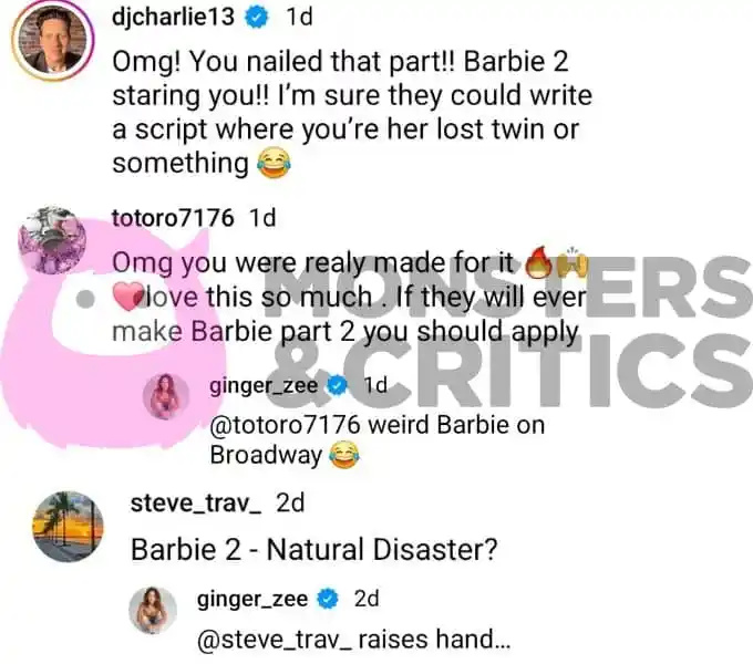 đumbir zee's fans' comments on instagram about weird barbie