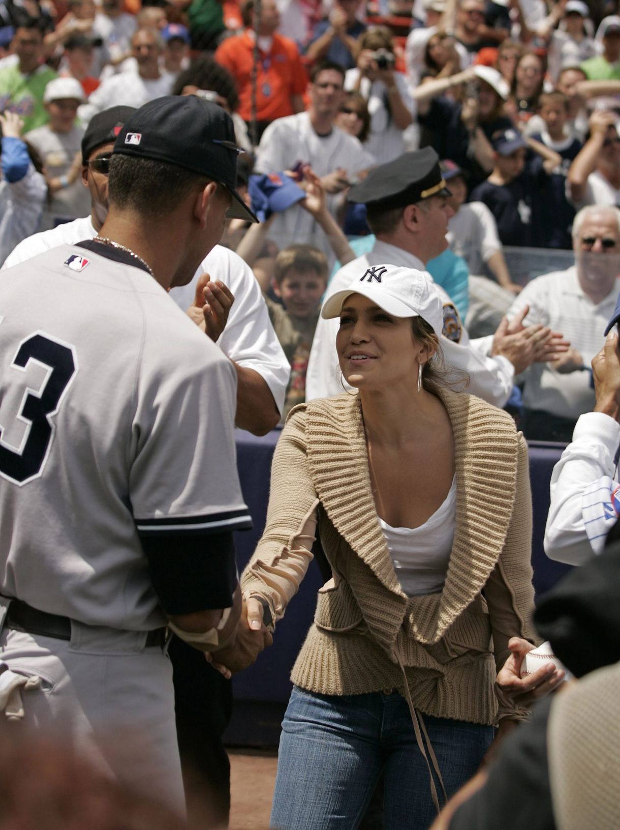 Jennifer Lopez og Marc Anthony - New York Yankees vs New York Mets - 21. mai 2005