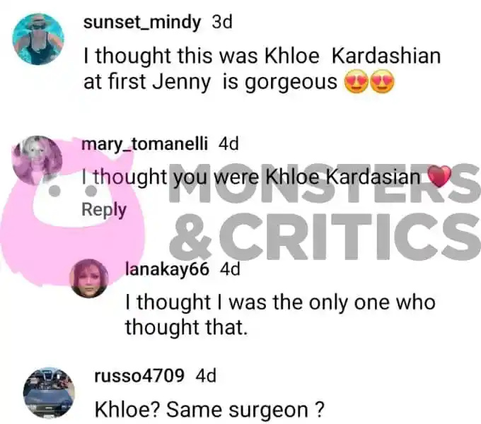   Джени Маккарти's instagram followers compare her to khloe kardashian