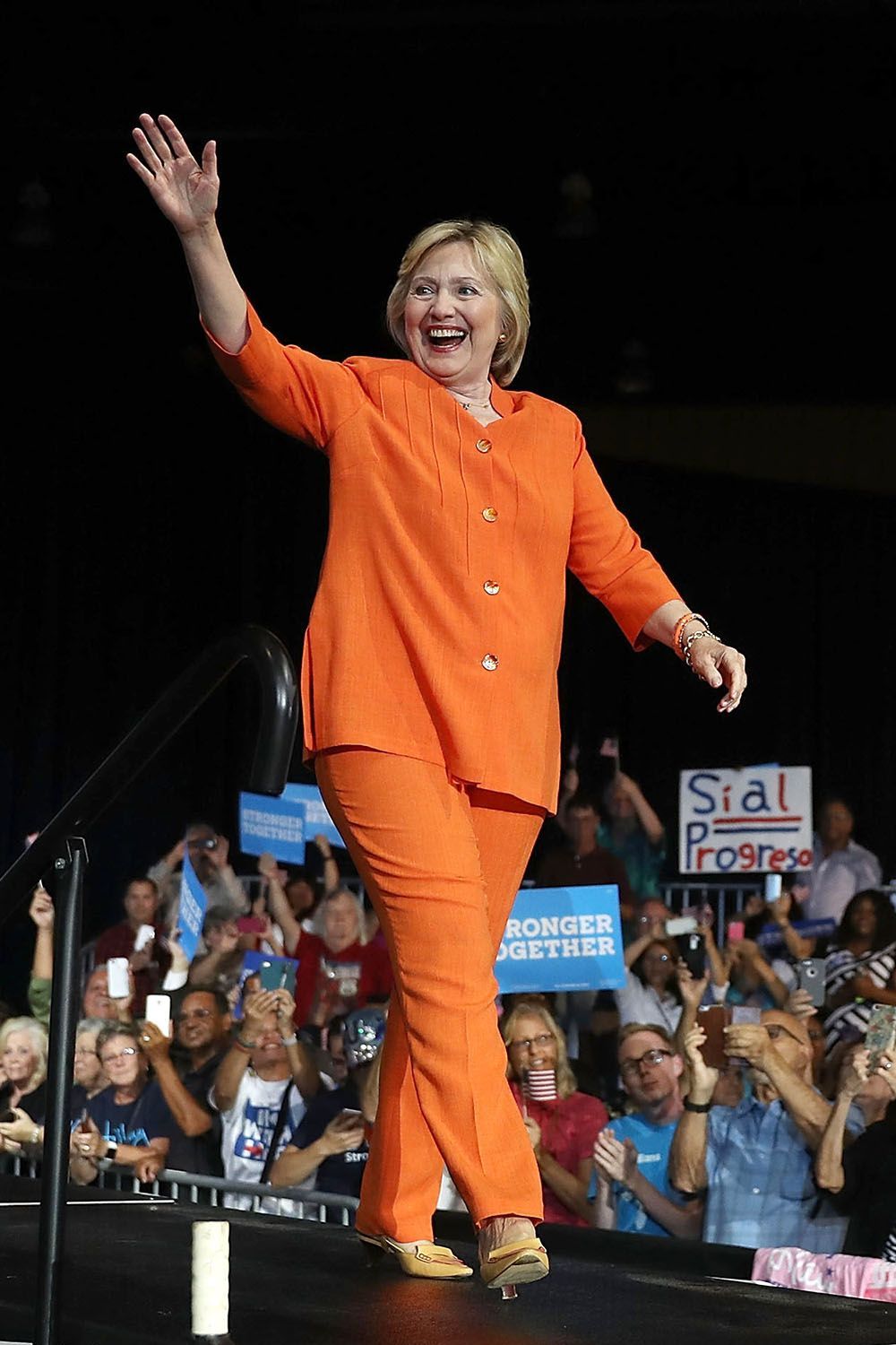 KISSIMMEE, FL - 8 AGOSTO: Il candidato presidenziale democratico Hillary Clinton partecipa a una manifestazione elettorale presso la Exhibition Hall di Kissimmee, in Florida, l
