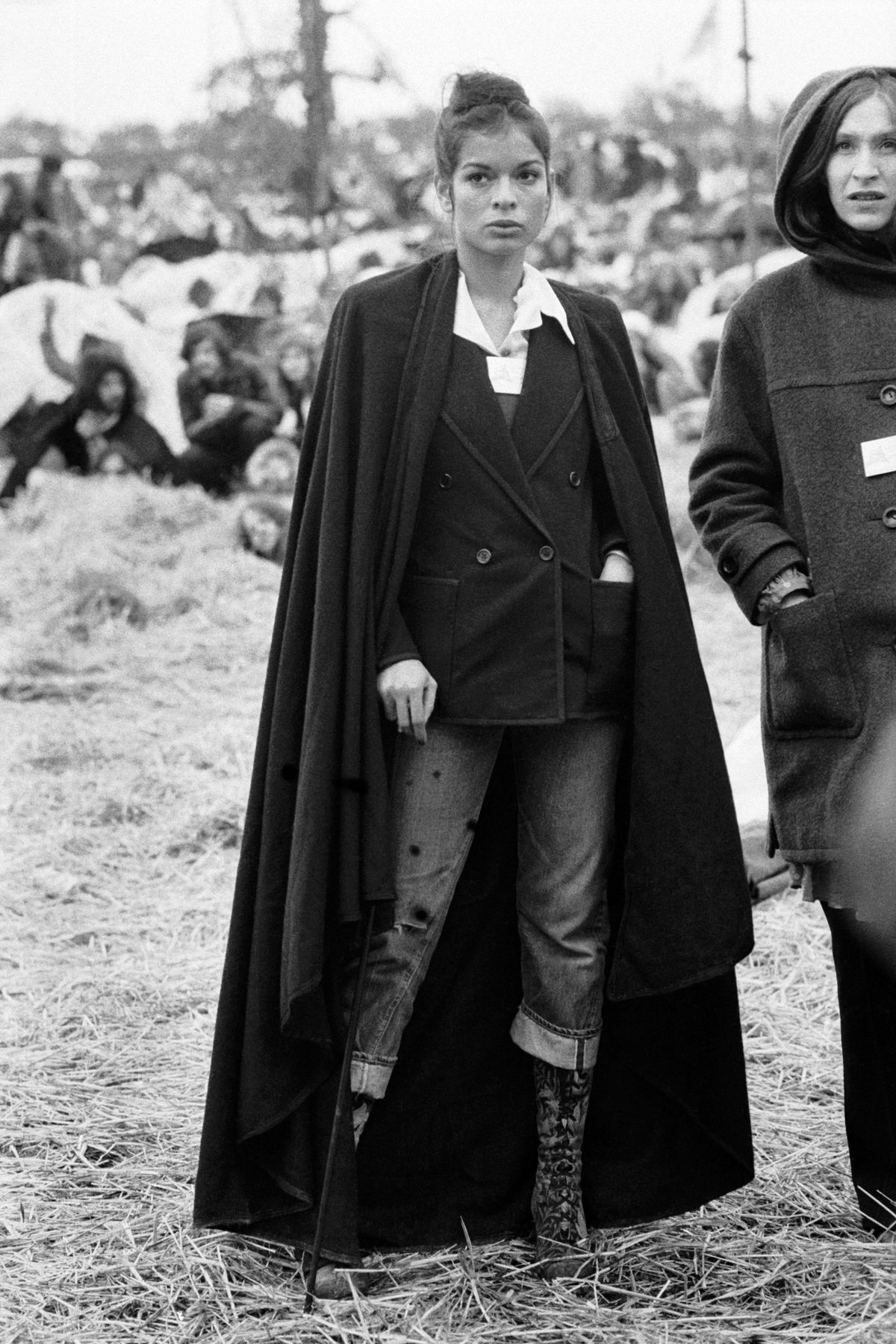 Bianca Jagger al festival pop di Bardney, Lincoln, 27 maggio 1972 (foto di Leslie Lee / Daily Express / Hulton Archive / Getty Images)
