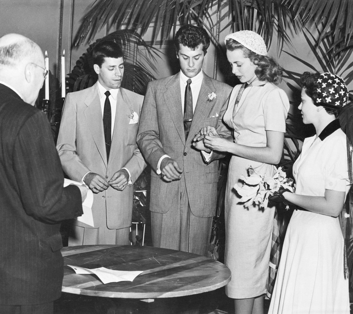 tony curtis e janet leigh al loro matrimonio