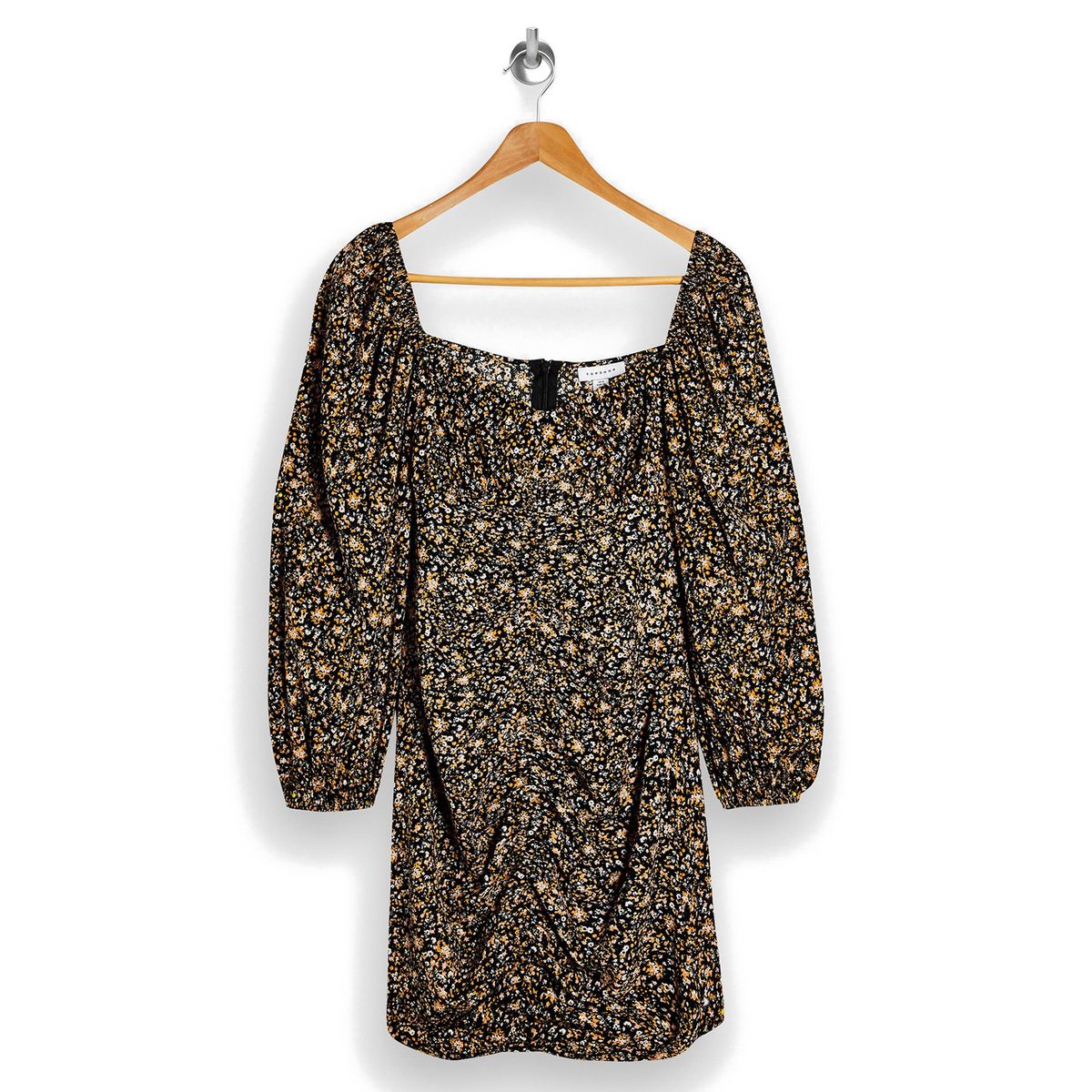 Kvinners sommerblomstermønster med puffermer Vintage Ruffles -midikjole
