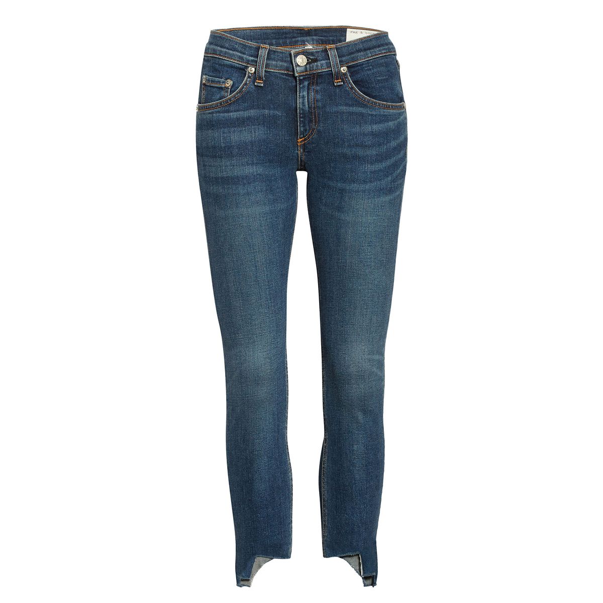 pantalons texans de ratlles i ossos Cate Step Hem Turmell