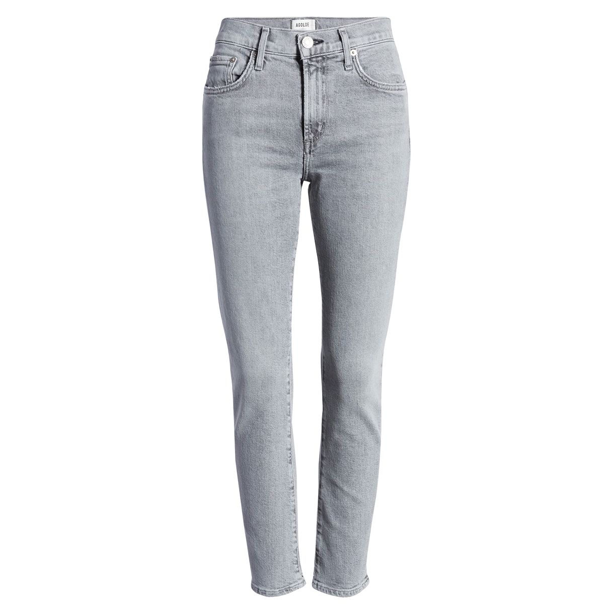 Grijze vervaagde jeans