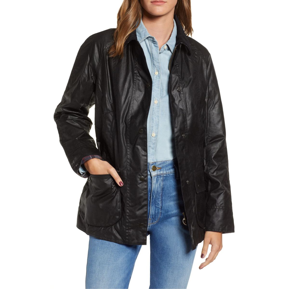 Barbour Beadnell bomullsjakke i voks