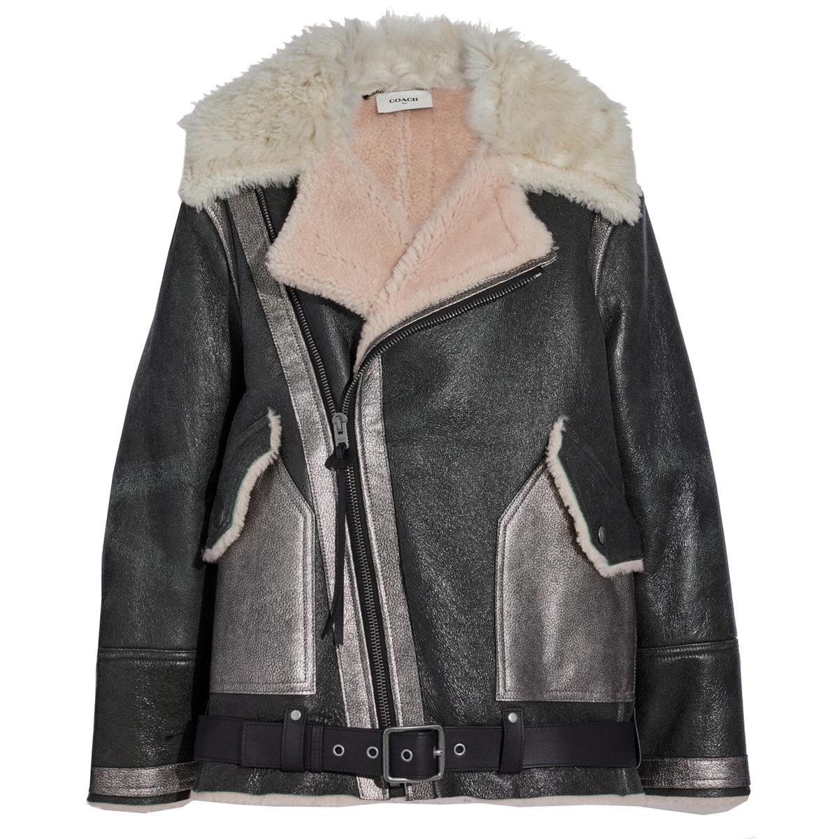 Coach Oversized Shearling Aviator Jacket