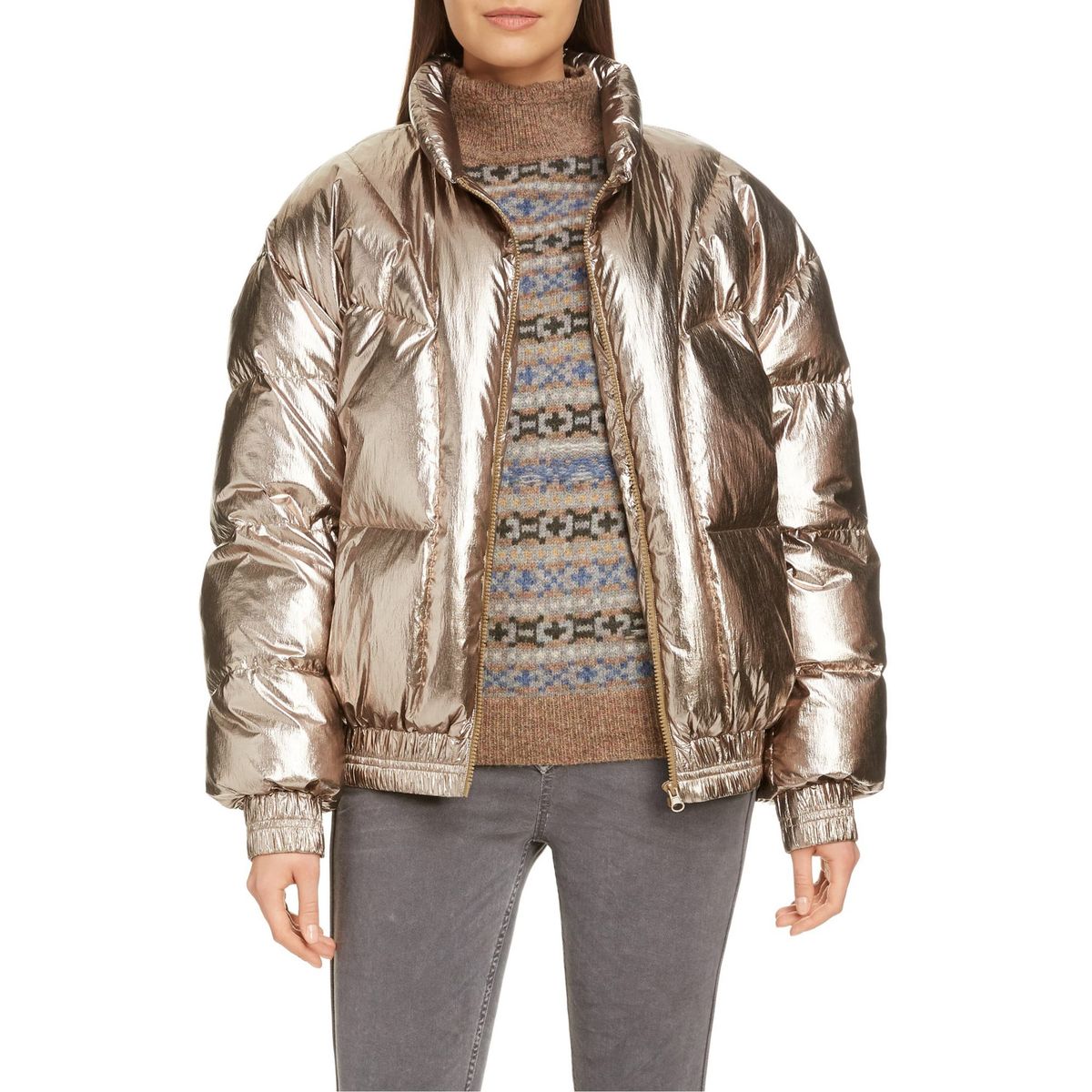 Isabel Marant Étoile Kristen Metallic Puffer Jacket