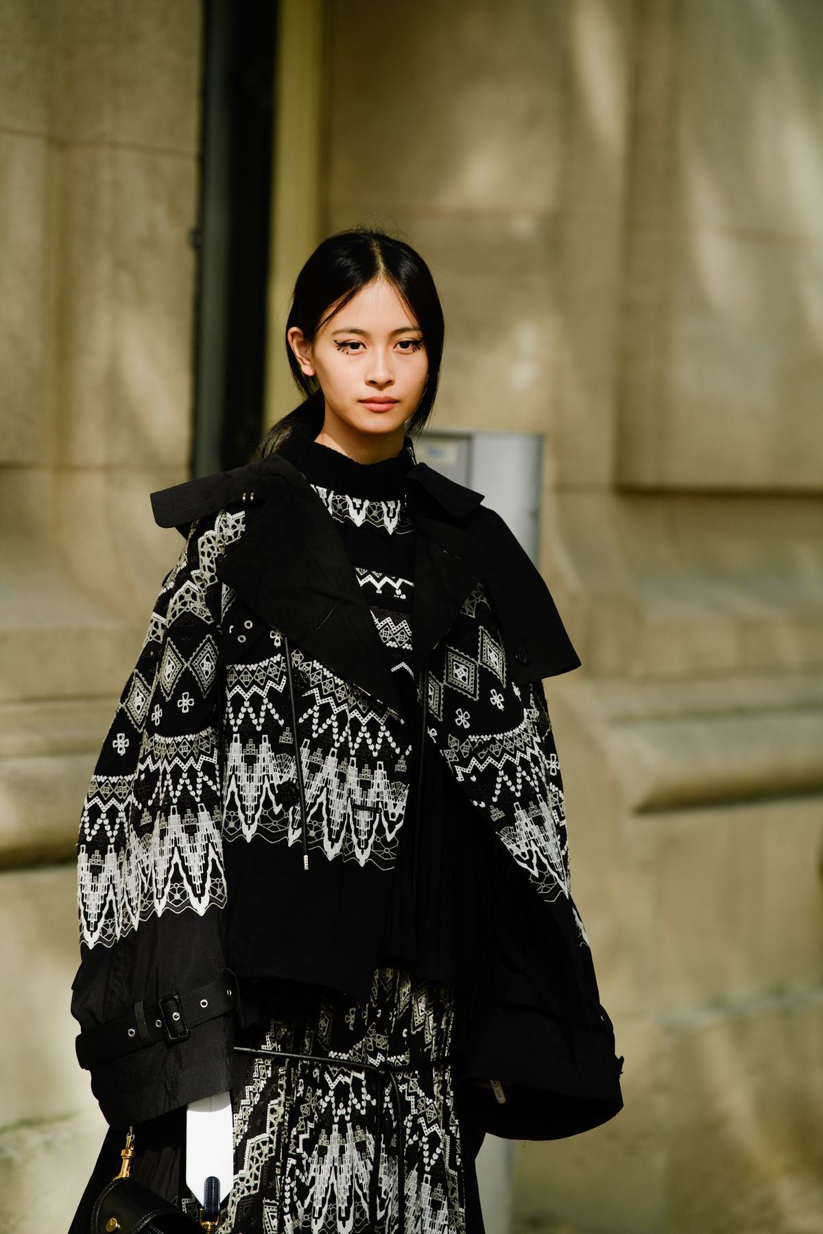 Tøj, mode, gademode, kostume, overtøj, modedesign, sort hår,