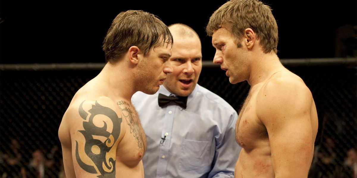 RATNIK, sprijeda, slijeva: Tom Hardy, Joel Edgerton, 2010. ph: Chuck Zlotnick / Lionsgate / ljubaznost Ev