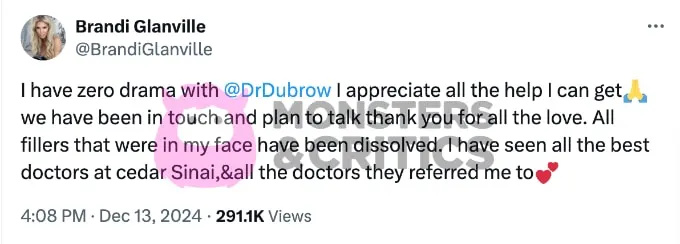 Брэнди Гланвилл's post on X about Dr. Terry Dubrow