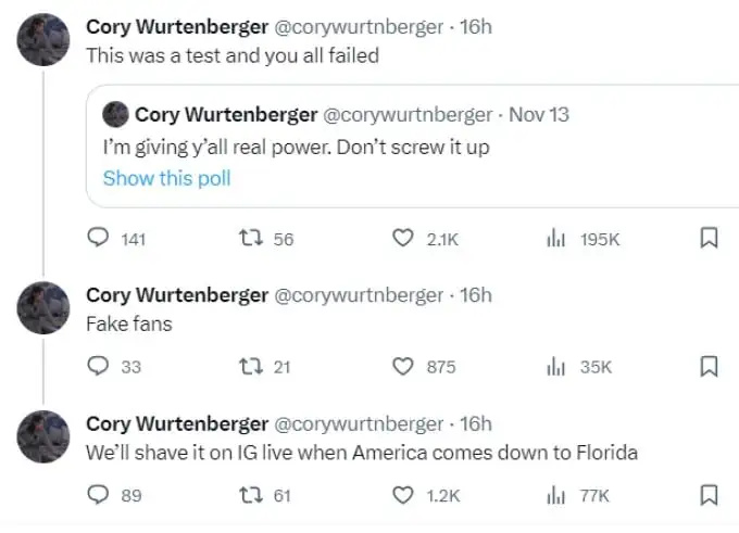   Test dei baffi di Cory