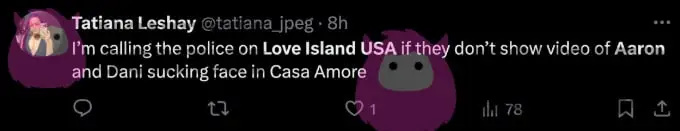 Još jedan obožavatelj Love Island USA javlja se.