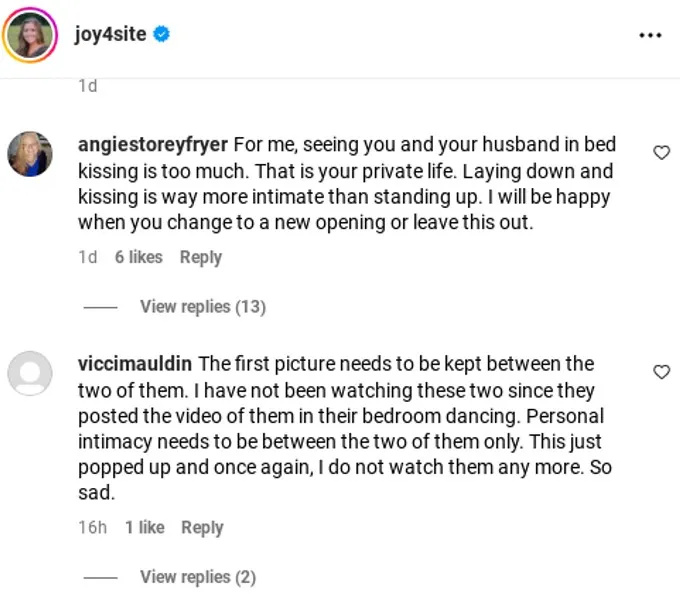  Seguidores estão descontentes com Joy-Anna's overshare