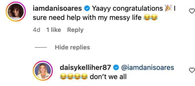   Dani Soares válaszol Daisy Kellihernek's news