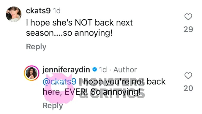 Jennifer Aydin uzvraća pljeskom na Instagramu