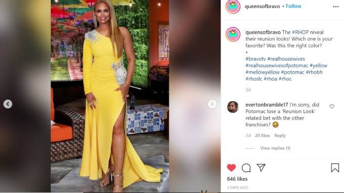 Gizelle Bryant trägt zum RHOP-Reunion ein kanariengelbes Kleid.