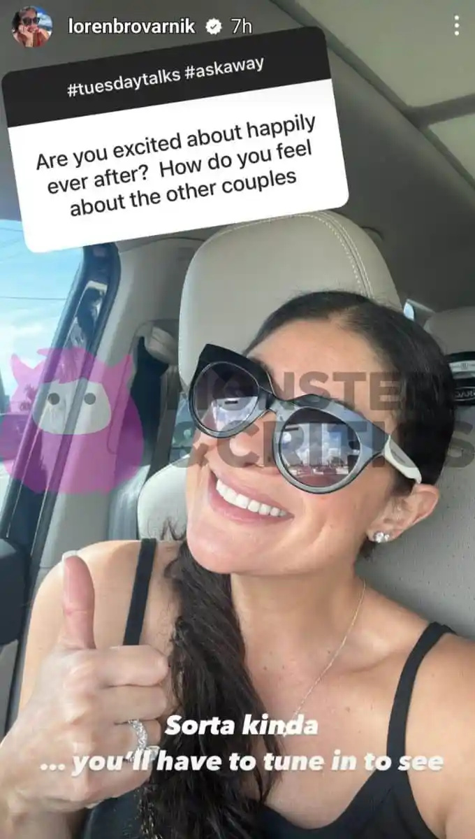   loren brovarnik v svoji instagram zgodbi govori o 90-dnevnem zaročencu srečno do konca svojih dni