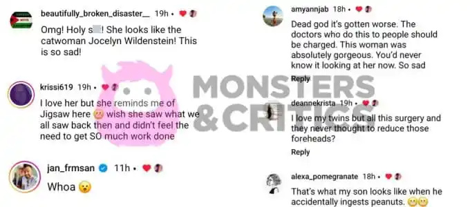   comentários do instagram sobre darcey silva's appearance on cameo