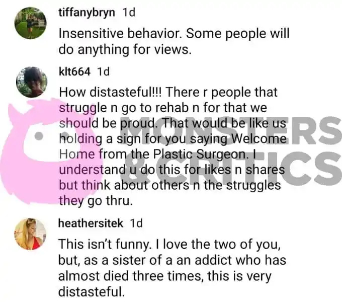 djeca će's critics comment on her reel on instagram