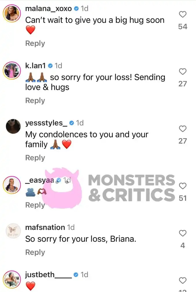 Briana Myles dobiva podršku na Instagramu