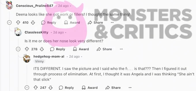   reddit Captura de tela enquanto os fãs de Jersey Shore reagem à aparência atualizada de Deena Cortese