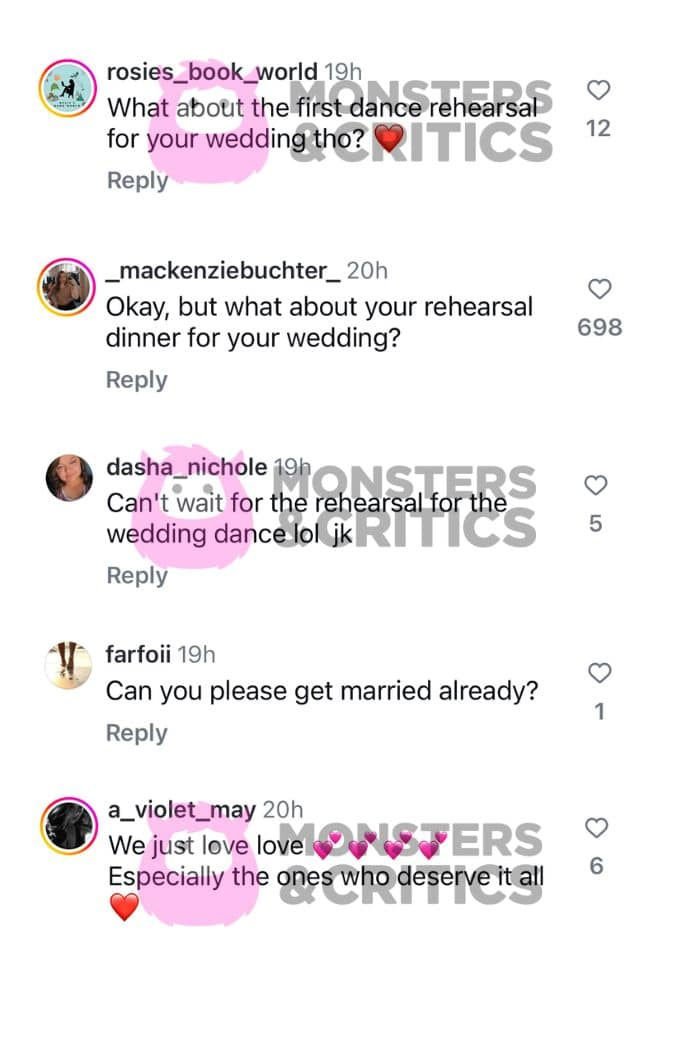   Comentários do Instagram sobre Jenn Tran e Sasha Farber