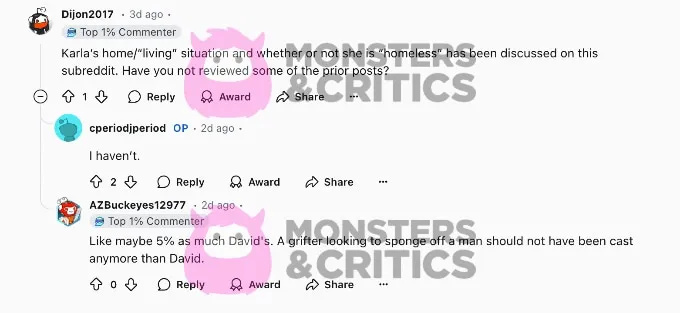   A Reddit felhasználók megjegyzéseket fűznek a MAFS-hez