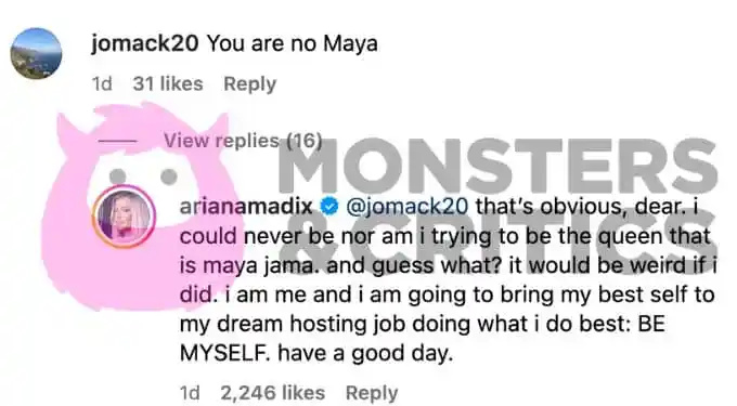 Ariana bate palmas para o hater