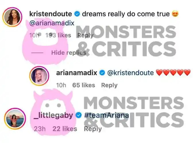 O Vale's Kristen and Below Deck Sailing Yacht alum Gabriela support Ariana