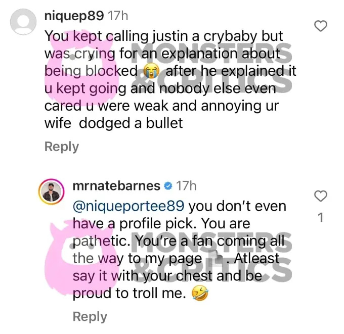 Nate Barnes odgovara trolu