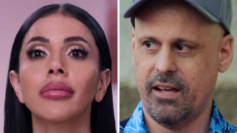   Jasmine Pineda filma um confessionário e Gino Palazzolo filma uma cena em 90 dias: The Last Resort Temporada 2