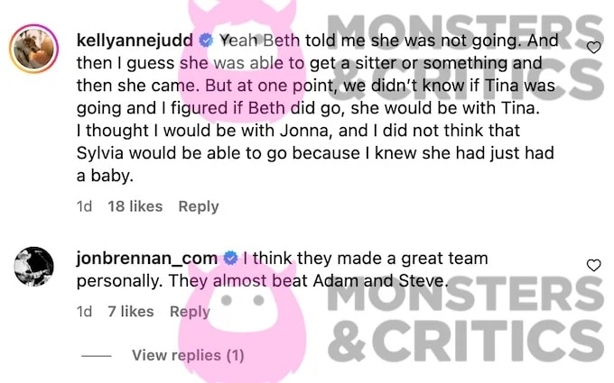   Captura de pantalla de comentarios de Kellyanne Judd sobre Jonna y Beth en el podcast de Zach Nichols