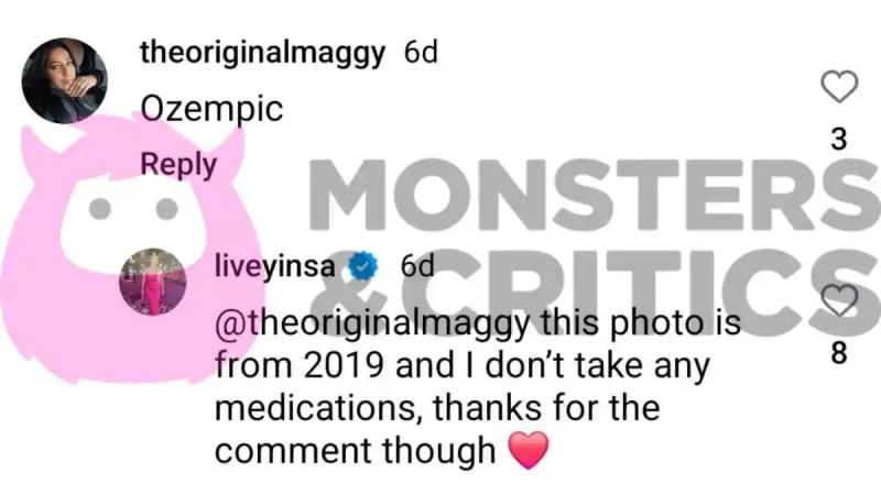 daniele gates odgovara kritičaru's comment on instagram
