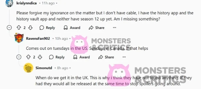   Reddit-Thread auf Oak Island
