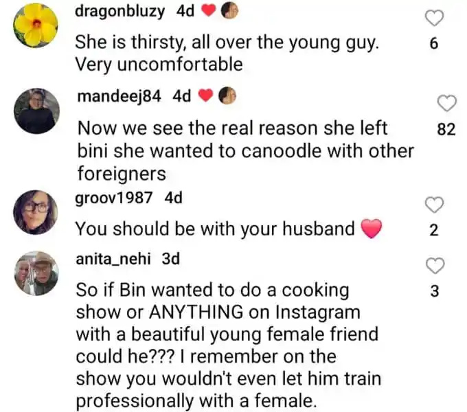 ariela weinberg's critics comment on her instagram post about being in ethiopia without biniyam