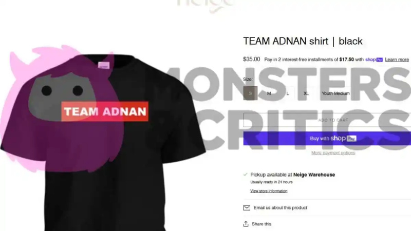   Tigerlily Abdelfattah wirbt auf ihrer Neige-Website für T-Shirts
