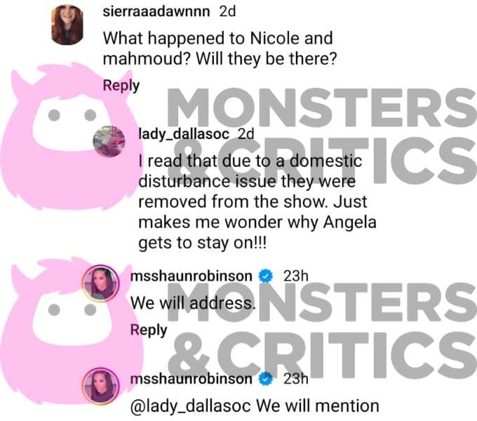 shaun robinson komentira nicole i mahmoud sherbiny na instagramu