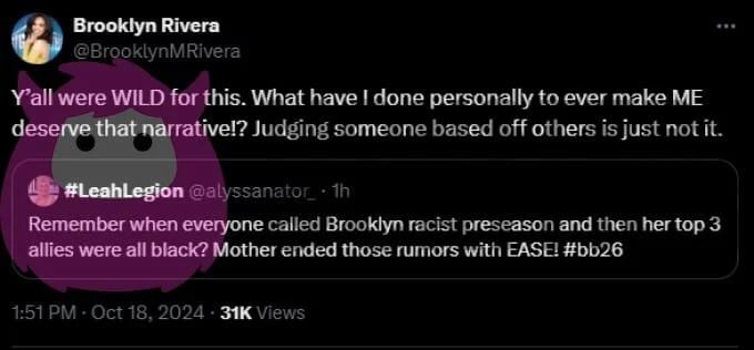 Tweet di Brooklyn Rivera