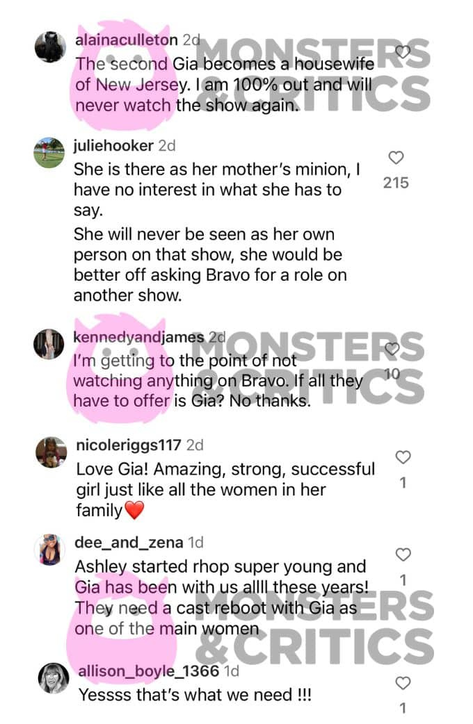   Fãs de RHONJ falam sobre Gia Giudice