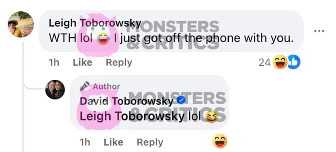  Um comentário no Facebook de David Toborowsky's sister