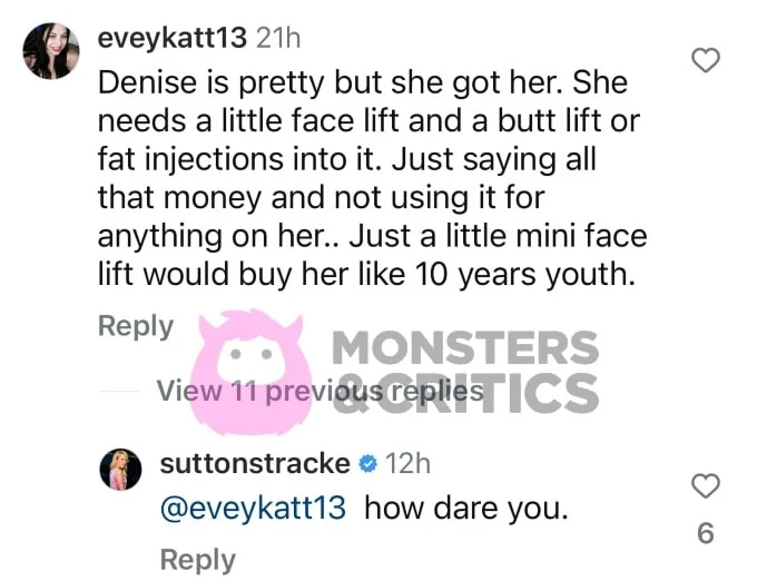 Instagram komentar RHOBH trola