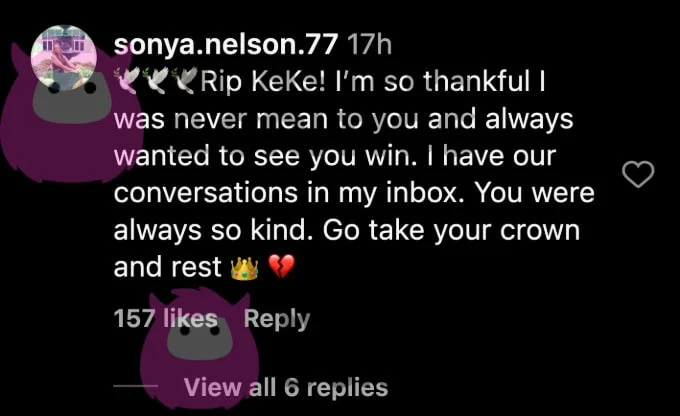 Jabbar bicikl's fans react to her death.