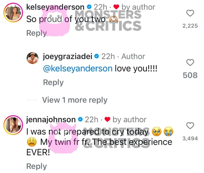 Jenn Johnson comenta sobre Joey Graziadei's post