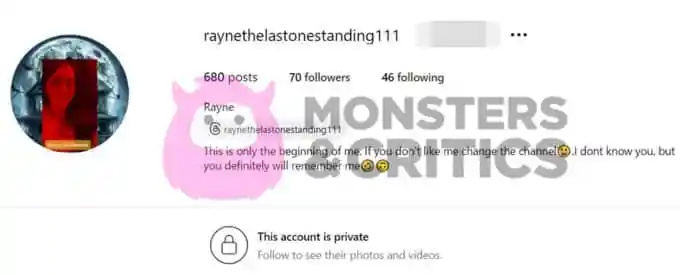   Рейн Фернандес's instagram bio