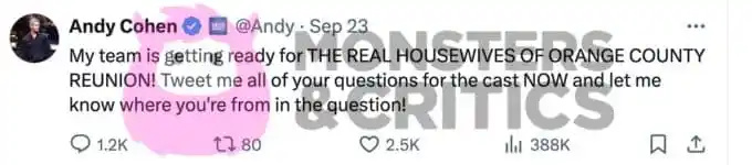   Perguntas sobre a reunião de Andy Cohen RHOC