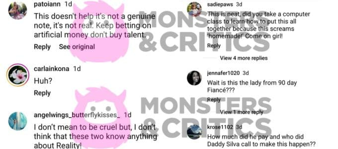   darcey e stacey silva's critics comment on their instagram posts