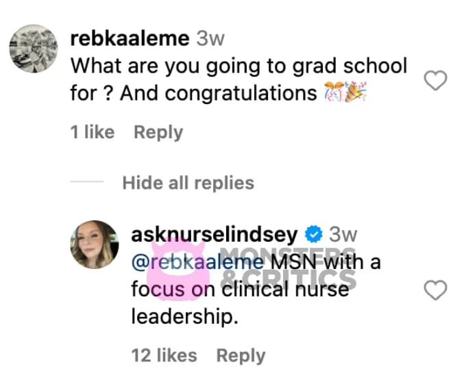 Lindsey Georgoulis comentario de Instagram